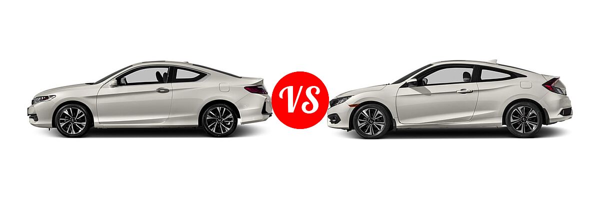 2017 Honda Accord Coupe EX vs. 2017 Honda Civic Coupe EX-L - Side Comparison