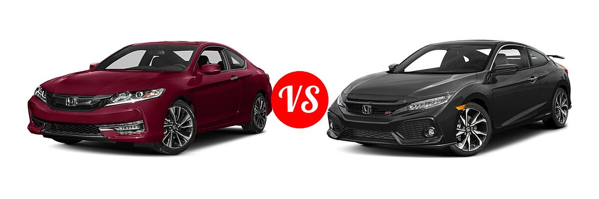 2017 Honda Accord Coupe EX-L vs. 2017 Honda Civic Coupe Si - Front Left Comparison