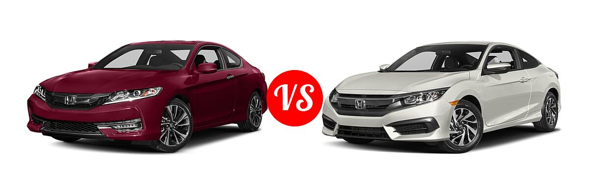 2017 Honda Accord Coupe EX-L vs. 2017 Honda Civic Coupe LX - Front Left Comparison