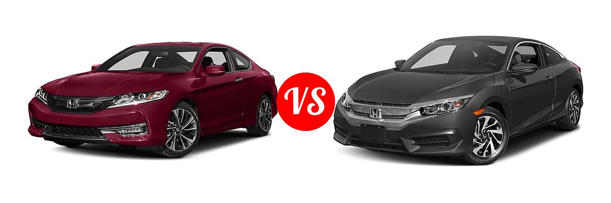 2017 Honda Accord Coupe EX-L vs. 2017 Honda Civic Coupe LX-P - Front Left Comparison