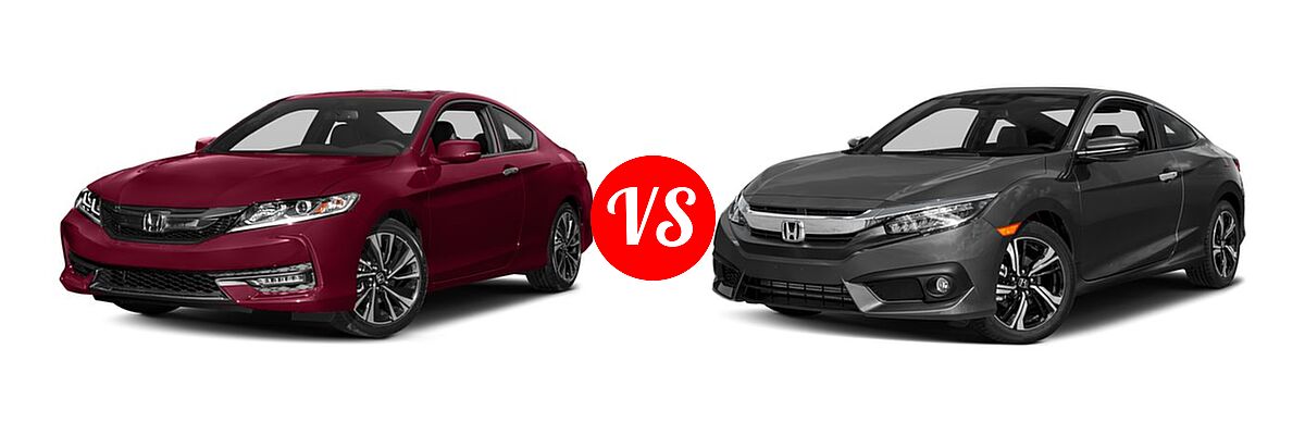 2017 Honda Accord Coupe EX-L vs. 2017 Honda Civic Coupe Touring - Front Left Comparison