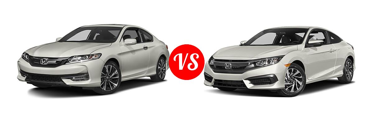 2017 Honda Accord Coupe EX-L V6 vs. 2017 Honda Civic Coupe LX - Front Left Comparison