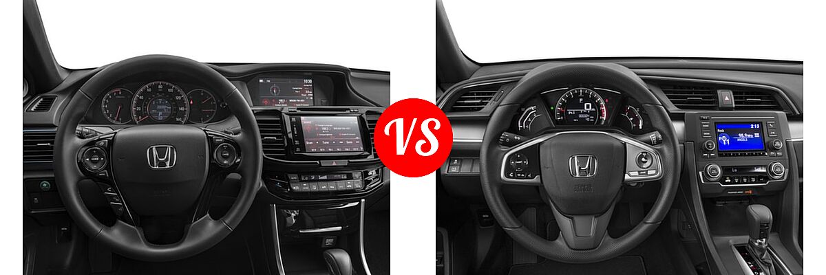 2017 Honda Accord Coupe EX-L vs. 2017 Honda Civic Coupe LX - Dashboard Comparison