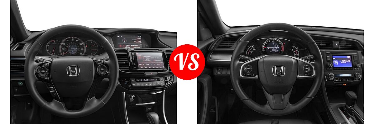 2017 Honda Accord Coupe EX-L vs. 2017 Honda Civic Coupe LX-P - Dashboard Comparison