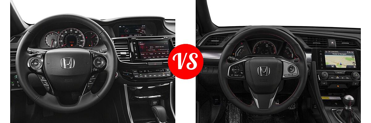 2017 Honda Accord Coupe EX-L vs. 2017 Honda Civic Coupe Si - Dashboard Comparison
