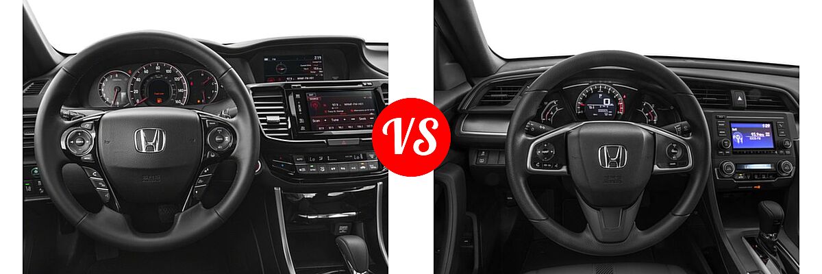 2017 Honda Accord Coupe EX-L vs. 2017 Honda Civic Coupe LX-P - Dashboard Comparison