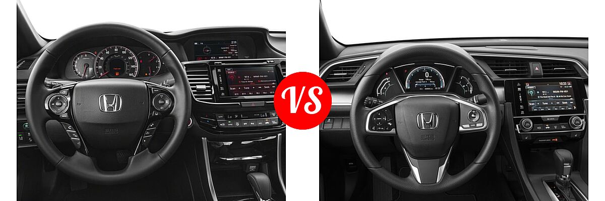 2017 Honda Accord Coupe EX-L vs. 2017 Honda Civic Coupe EX-T - Dashboard Comparison