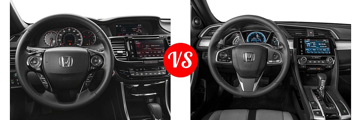 2017 Honda Accord Coupe EX-L vs. 2017 Honda Civic Coupe Touring - Dashboard Comparison