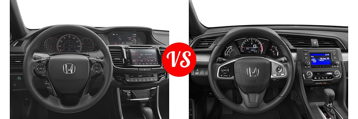 2017 Honda Accord Coupe EX-L V6 vs. 2017 Honda Civic Coupe LX - Dashboard Comparison