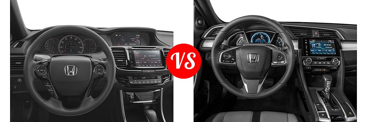 2017 Honda Accord Coupe EX-L V6 vs. 2017 Honda Civic Coupe Touring - Dashboard Comparison