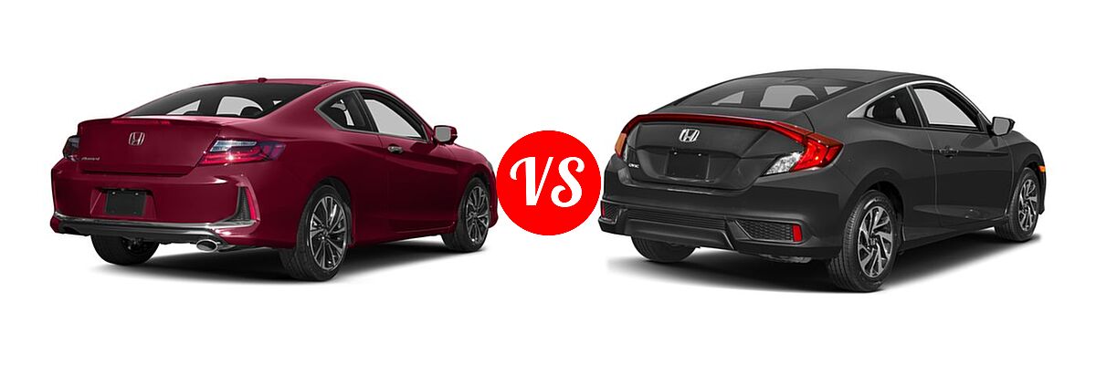 2017 Honda Accord Coupe EX-L vs. 2017 Honda Civic Coupe LX-P - Rear Right Comparison