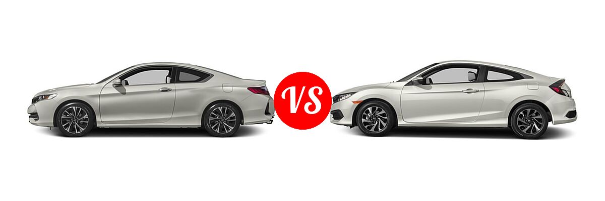 2017 Honda Accord Coupe EX-L V6 vs. 2017 Honda Civic Coupe LX - Side Comparison