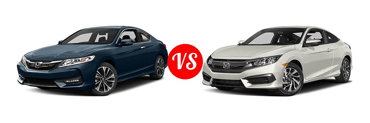 2017 Honda Accord Coupe EX-L V6 vs. 2017 Honda Civic Coupe LX - Front Left Comparison