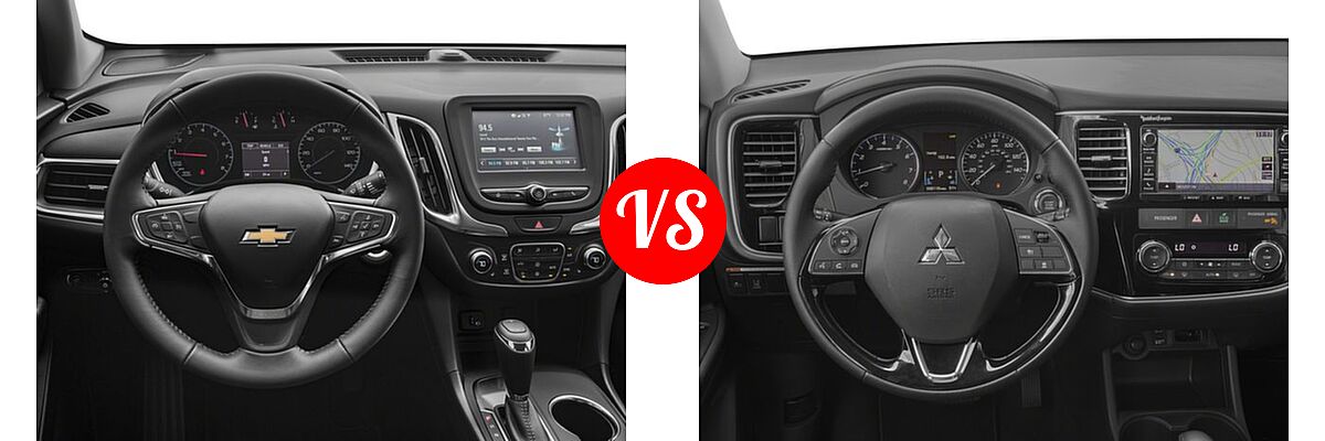2018 Chevrolet Equinox SUV LT vs. 2018 Mitsubishi Outlander SUV LE / SEL - Dashboard Comparison