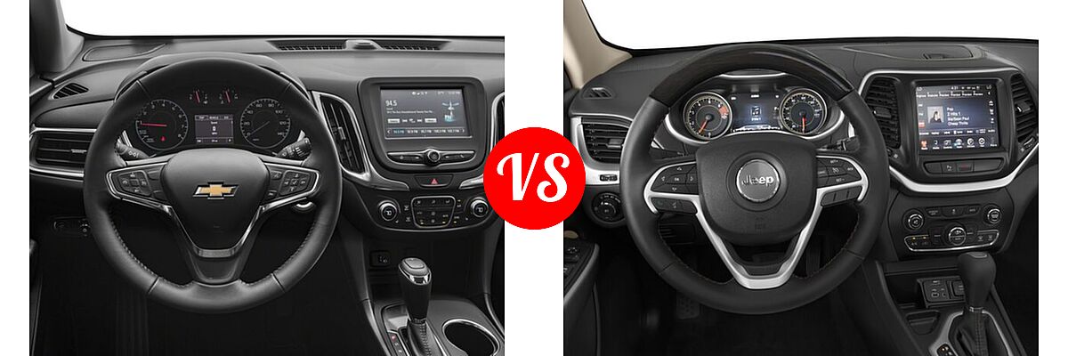 2018 Chevrolet Equinox SUV LT vs. 2018 Jeep Cherokee SUV Overland - Dashboard Comparison