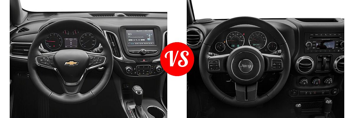 2018 Chevrolet Equinox SUV Diesel LT vs. 2018 Jeep Wrangler JK SUV Altitude / Sahara - Dashboard Comparison