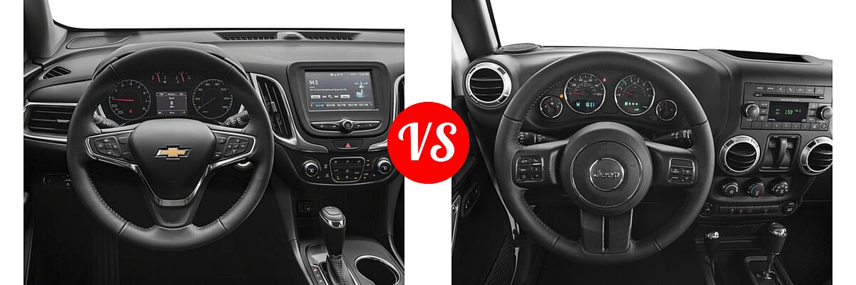 2018 Chevrolet Equinox SUV Diesel LT vs. 2018 Jeep Wrangler JK SUV Rubicon / Rubicon Recon - Dashboard Comparison