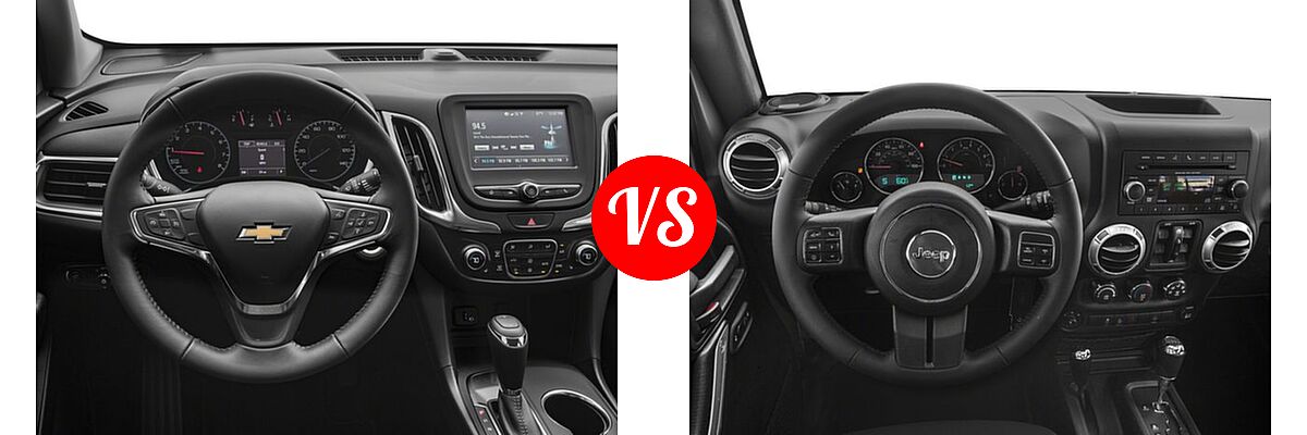 2018 Chevrolet Equinox SUV Diesel LT vs. 2018 Jeep Wrangler JK SUV Rubicon / Rubicon Recon - Dashboard Comparison