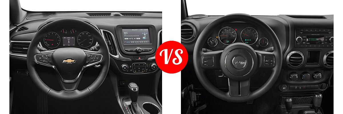 2018 Chevrolet Equinox SUV Diesel LT vs. 2018 Jeep Wrangler JK SUV Freedom Edition / Sport / Sport S / Willys Wheeler / Willys Wheeler W - Dashboard Comparison