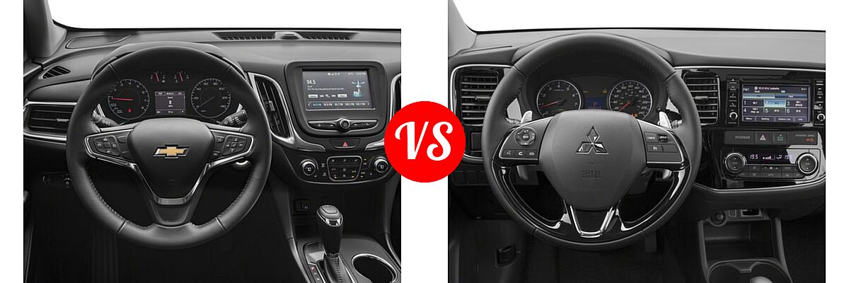 2018 Chevrolet Equinox SUV LT vs. 2018 Mitsubishi Outlander SUV ES / SE - Dashboard Comparison