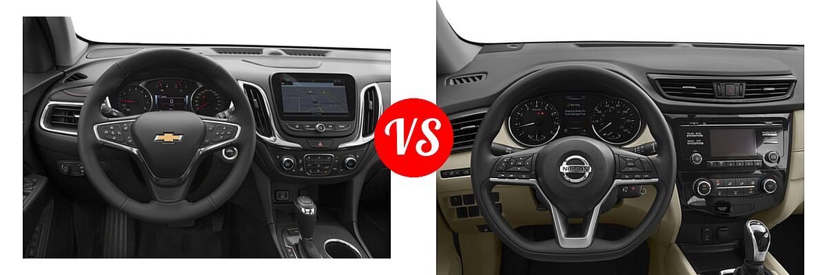 2018 Chevrolet Equinox SUV Premier vs. 2018 Nissan Rogue SUV S / SV - Dashboard Comparison