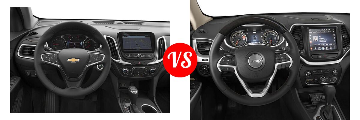 2018 Chevrolet Equinox SUV Premier vs. 2018 Jeep Cherokee SUV Overland - Dashboard Comparison