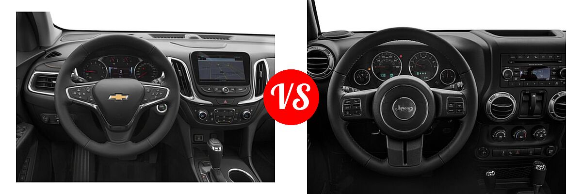 2018 Chevrolet Equinox SUV Diesel Premier vs. 2018 Jeep Wrangler JK SUV Altitude / Sahara - Dashboard Comparison