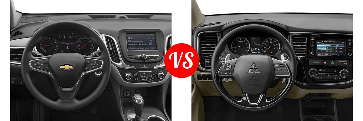 2018 Chevrolet Equinox SUV L / LS vs. 2018 Mitsubishi Outlander SUV GT - Dashboard Comparison