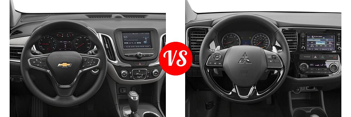 2018 Chevrolet Equinox SUV L / LS vs. 2018 Mitsubishi Outlander SUV ES / SE - Dashboard Comparison