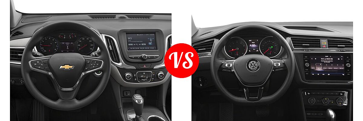2018 Chevrolet Equinox SUV L / LS vs. 2018 Volkswagen Tiguan SUV S / SE / SEL / SEL Premium - Dashboard Comparison