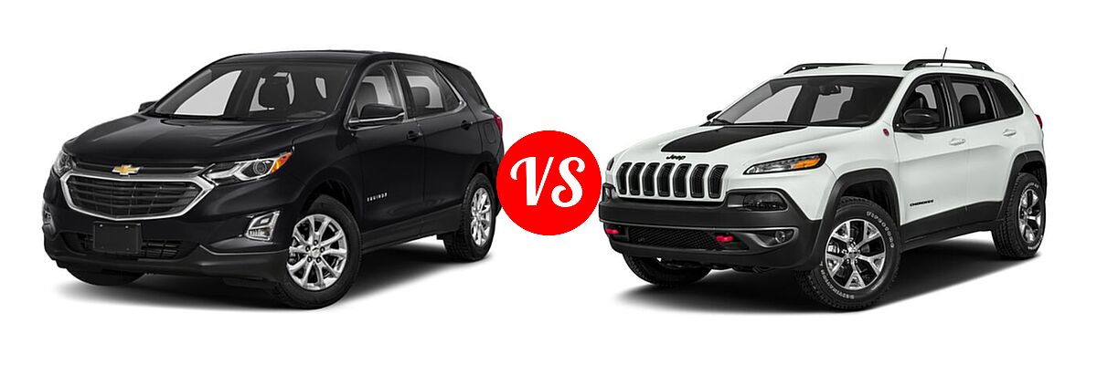 2018 Chevrolet Equinox SUV LT vs. 2018 Jeep Cherokee SUV Trailhawk - Front Left Comparison