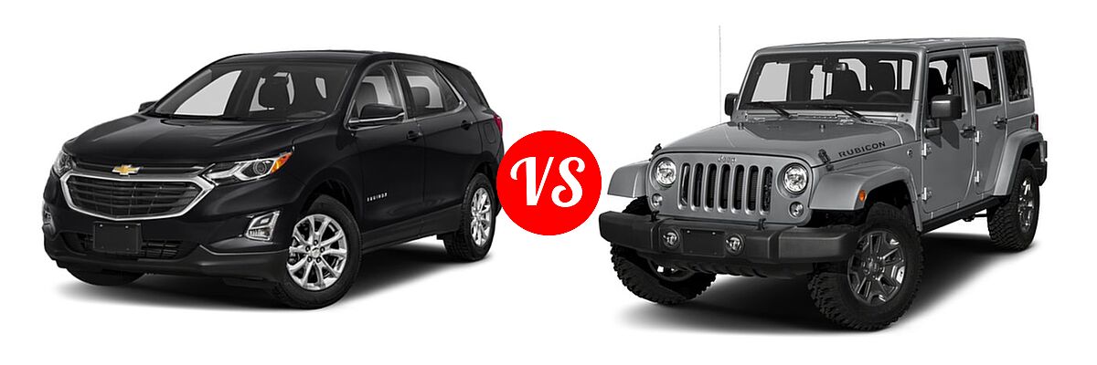 2018 Chevrolet Equinox SUV Diesel LT vs. 2018 Jeep Wrangler JK SUV Rubicon / Rubicon Recon - Front Left Comparison