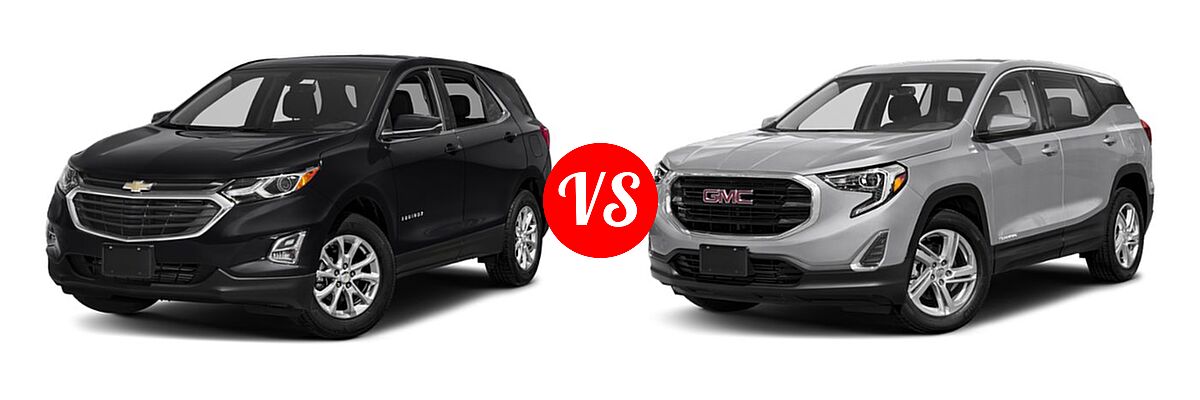 2018 Chevrolet Equinox SUV Diesel LT vs. 2018 GMC Terrain SUV SL / SLE - Front Left Comparison