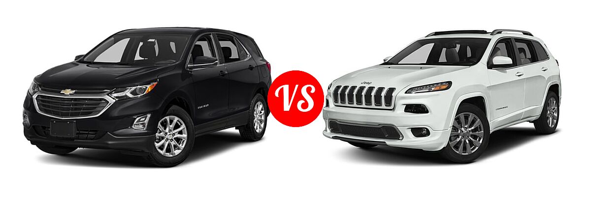 2018 Chevrolet Equinox SUV LT vs. 2018 Jeep Cherokee SUV Overland - Front Left Comparison