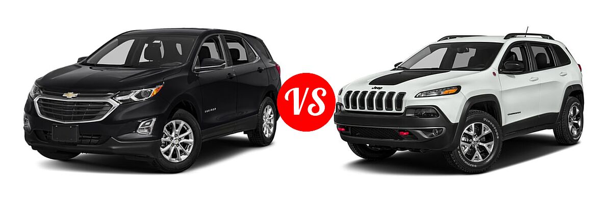 2018 Chevrolet Equinox SUV LT vs. 2018 Jeep Cherokee SUV Trailhawk - Front Left Comparison