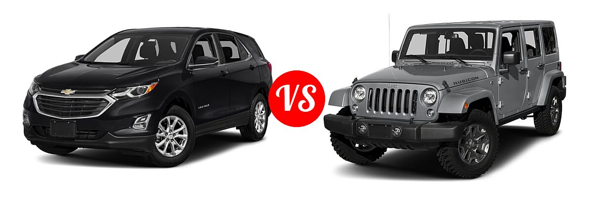 2018 Chevrolet Equinox SUV Diesel LT vs. 2018 Jeep Wrangler JK SUV Rubicon / Rubicon Recon - Front Left Comparison