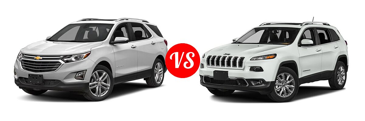 2018 Chevrolet Equinox SUV Premier vs. 2018 Jeep Cherokee SUV Limited - Front Left Comparison