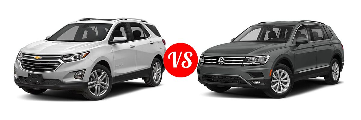 2018 Chevrolet Equinox SUV Premier vs. 2018 Volkswagen Tiguan SUV S / SE / SEL / SEL Premium - Front Left Comparison