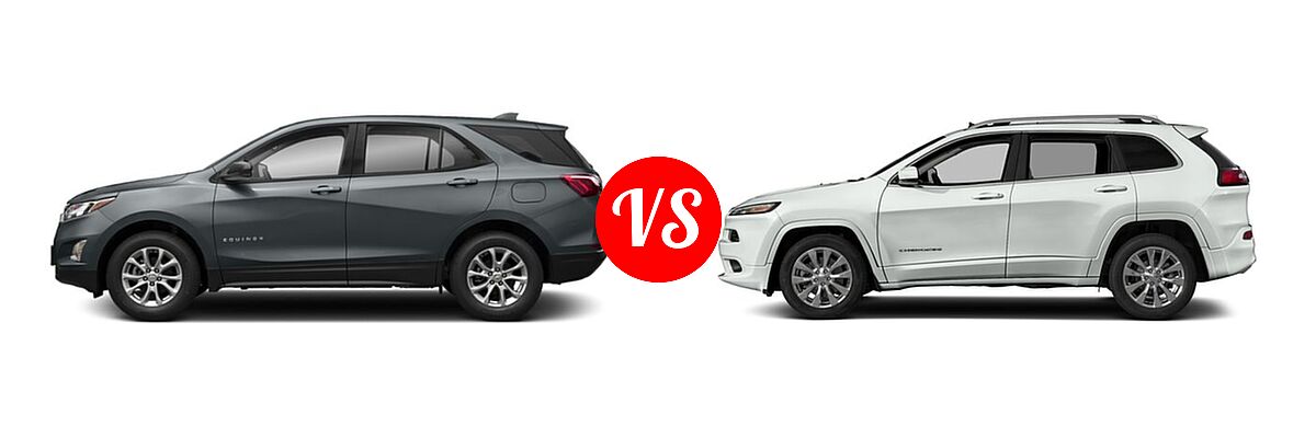 2018 Chevrolet Equinox SUV L / LS vs. 2018 Jeep Cherokee SUV Overland - Side Comparison