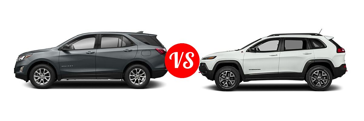 2018 Chevrolet Equinox SUV L / LS vs. 2018 Jeep Cherokee SUV Trailhawk - Side Comparison