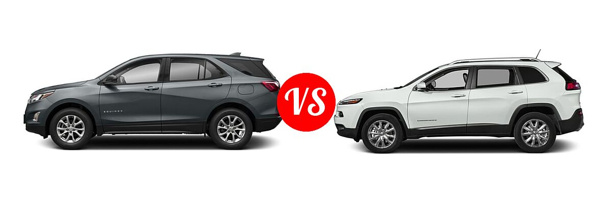 2018 Chevrolet Equinox SUV L / LS vs. 2018 Jeep Cherokee SUV Limited - Side Comparison