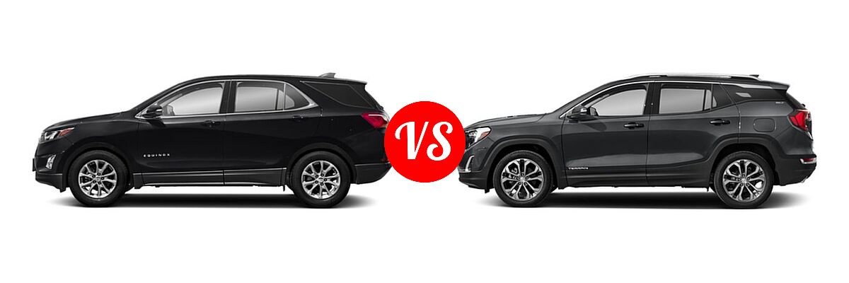 2018 Chevrolet Equinox SUV Diesel LT vs. 2018 GMC Terrain SUV SLT - Side Comparison