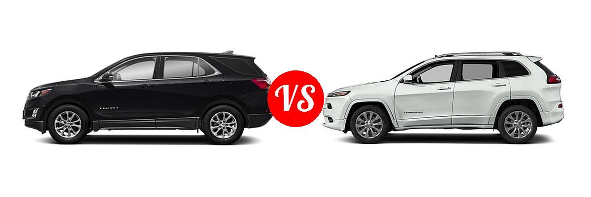 2018 Chevrolet Equinox SUV LT vs. 2018 Jeep Cherokee SUV Overland - Side Comparison