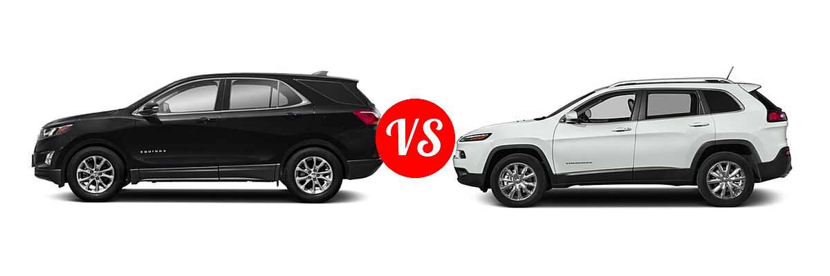2018 Chevrolet Equinox SUV LT vs. 2018 Jeep Cherokee SUV Limited - Side Comparison