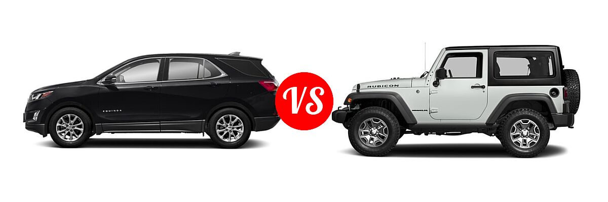 2018 Chevrolet Equinox SUV Diesel LT vs. 2018 Jeep Wrangler JK SUV Rubicon / Rubicon Recon - Side Comparison