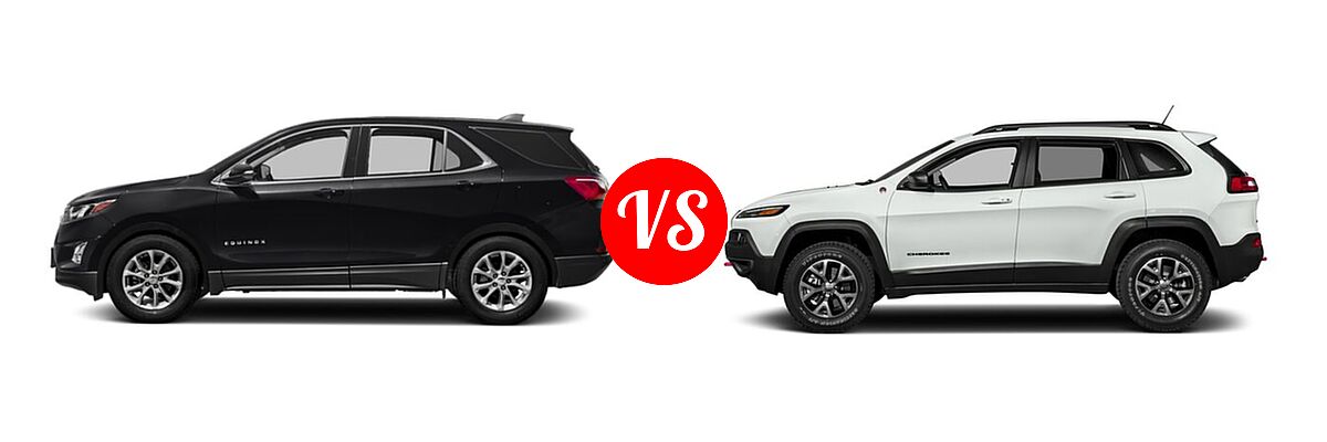 2018 Chevrolet Equinox SUV LT vs. 2018 Jeep Cherokee SUV Trailhawk - Side Comparison