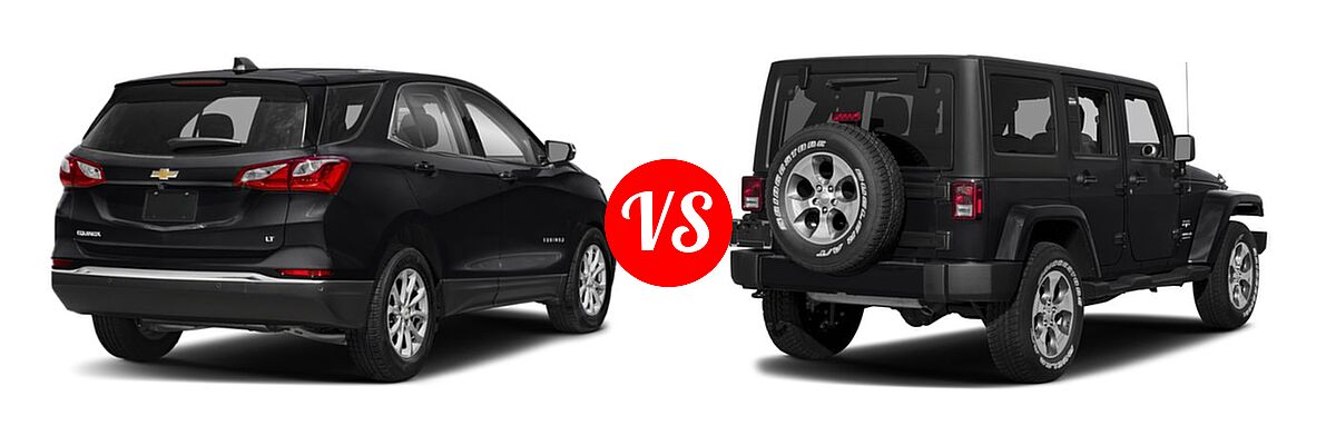 2018 Chevrolet Equinox SUV Diesel LT vs. 2018 Jeep Wrangler JK SUV Altitude / Sahara - Rear Right Comparison