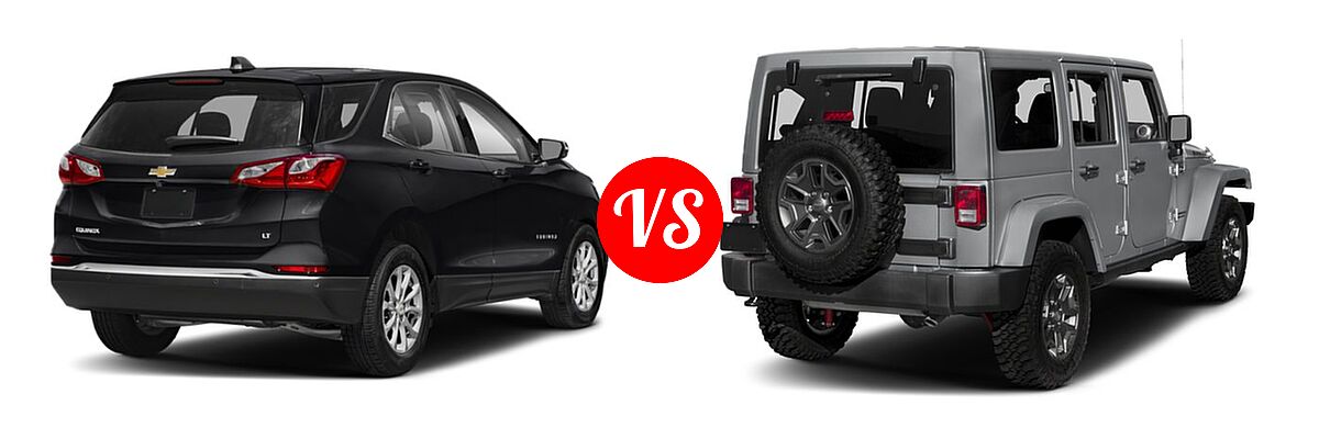 2018 Chevrolet Equinox SUV Diesel LT vs. 2018 Jeep Wrangler JK SUV Rubicon / Rubicon Recon - Rear Right Comparison
