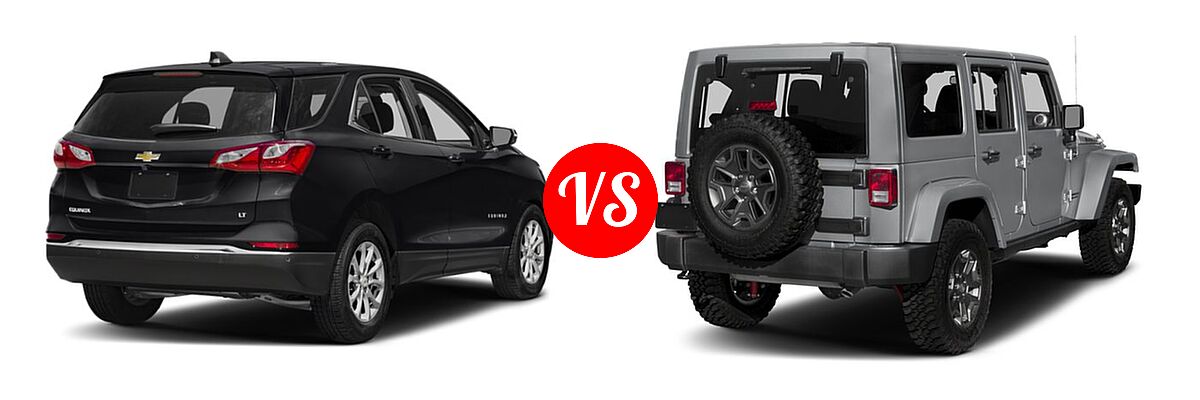 2018 Chevrolet Equinox SUV Diesel LT vs. 2018 Jeep Wrangler JK SUV Rubicon / Rubicon Recon - Rear Right Comparison