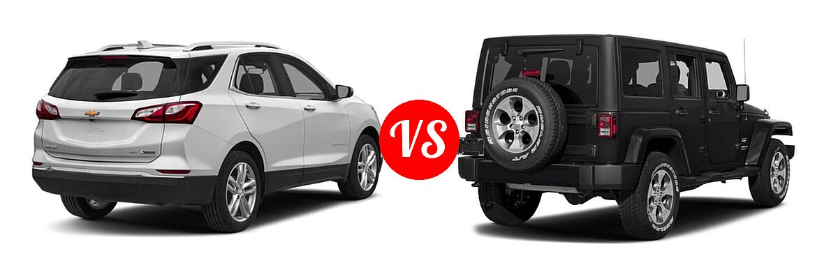 2018 Chevrolet Equinox SUV Diesel Premier vs. 2018 Jeep Wrangler JK SUV Altitude / Sahara - Rear Right Comparison